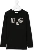 Thumbnail for your product : Dolce & Gabbana Kids sequinned logo T-shirt