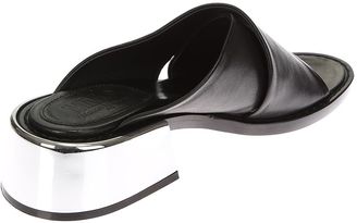 MM6 MAISON MARGIELA Balck Leather Sandals With Silver Heels