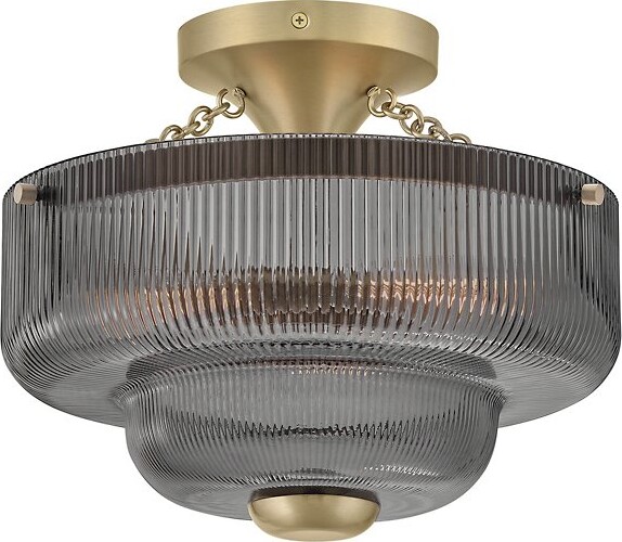 Hinkley Adella Semi-Flushmount Light in Grey, Size: 3 light