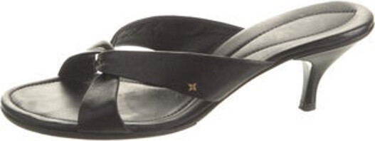 Louis Vuitton Leather Slides - Black Sandals, Shoes - LOU754468