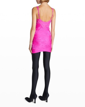 Balenciaga Paneled Bustier Lace Lingerie Mini Dress - ShopStyle