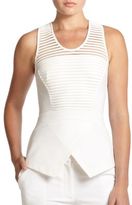 Thumbnail for your product : Yigal Azrouel Mesh-Detail Peplum Top