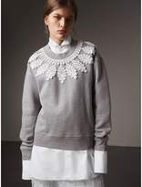 Thumbnail for your product : Burberry Lace Appliqué Jersey Sweatshirt