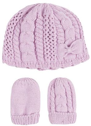 Kids Clothing- Mini Club Brand 15 Mini Club Baby Girls Knitted Hat and Mittens Set
