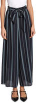 Thumbnail for your product : Erdem Everett Striped Wide-Leg Cropped Trousers