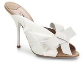 Thumbnail for your product : Miu Miu Bow Leather & Patent Leather Mule Sandals