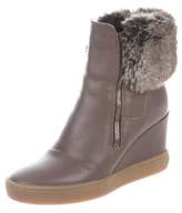 Thumbnail for your product : Aquatalia Leather Wedge Boots Brown Leather Wedge Boots