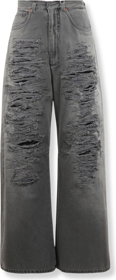 MM6 MAISON MARGIELA Wide Leg Distressed Jeans