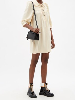 See by Chloe Lace-up Crepe Dress - Ivory