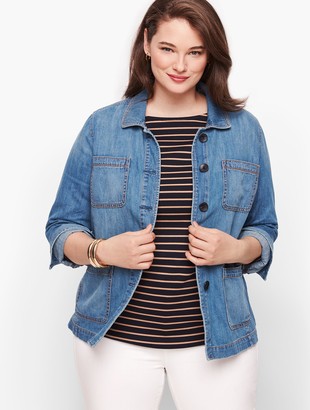 talbots white denim jacket