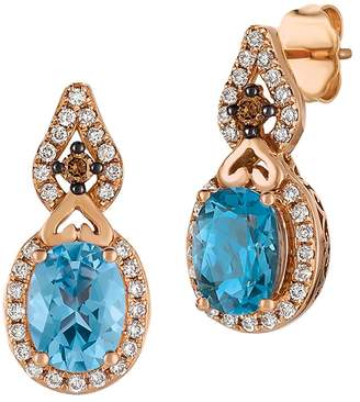 LeVian Women's Chocolatier Diamond, Topaz & 14K Rose Gold Earrings