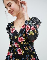 Thumbnail for your product : ASOS DESIGN maxi wrap dress in mix print