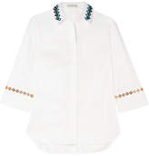 Mary Katrantzou - Rita Embellished Cotton-blend Shirt - White