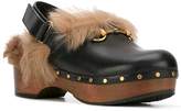 Thumbnail for your product : Gucci Black Amstel 55 Leather Fur Lined Clogs