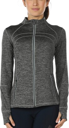 icyzone Women's Running Jacket Full Zip Activewear Workout Track Jacket  with Thumb Holes (L - ShopStyle Tops