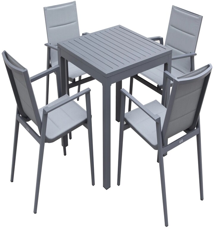 Upland Square 4Person Modern Aluminum Patio Dining Table and Chair ShopStyle