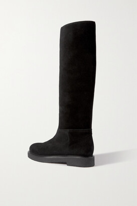 LEGRES 49 Shearling-lined Suede Knee Boots - Black