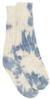The Elder Statesman Yosemite Tie-dye Cashmere Socks - Blue Multi