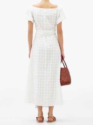 Mara Hoffman Adelina Wrap-front Check Cotton Dress - White