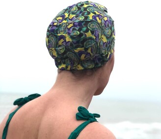 Salty Sea Knot - Swimming hat Topper - Swim Turban - In Liberty London Babylon Print