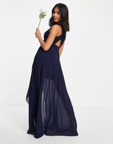 Thumbnail for your product : Chi Chi London Shay cross back dress in blue
