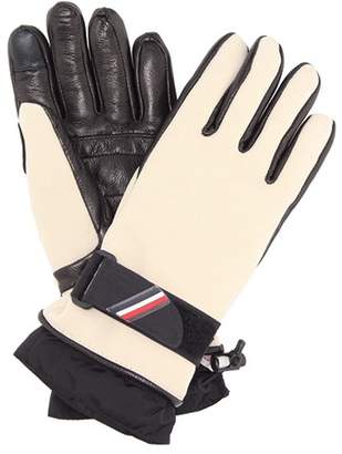 Moncler Grenoble Leather-trimmed ski gloves