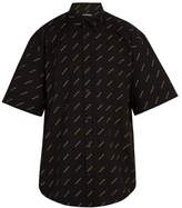 Thumbnail for your product : Balenciaga Logo Print Short Sleeve Shirt - Mens - Black