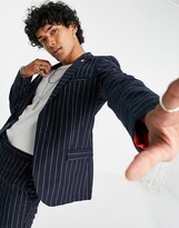 Thumbnail for your product : Twisted Tailor suit jacket with contrast pinstripes in navy