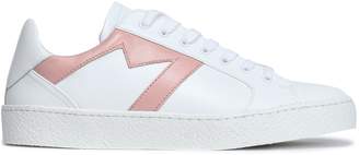 Maje Smooth And Metallic Leather Sneakers
