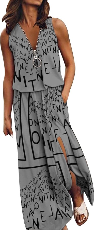 Snovoer Summer Dress Women's Long White Knee-Length A-line Dresses - Main Image