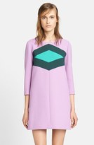Thumbnail for your product : Marni Contrast Diamond Wool & Cotton Crepe Dress