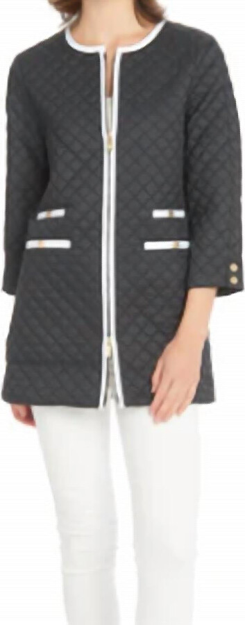 Patty Kim Chanel Inspired Puffer Jacket in Navy - ShopStyle