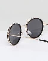 Thumbnail for your product : ASOS Round Sunglasses In Black Double Layer Frame