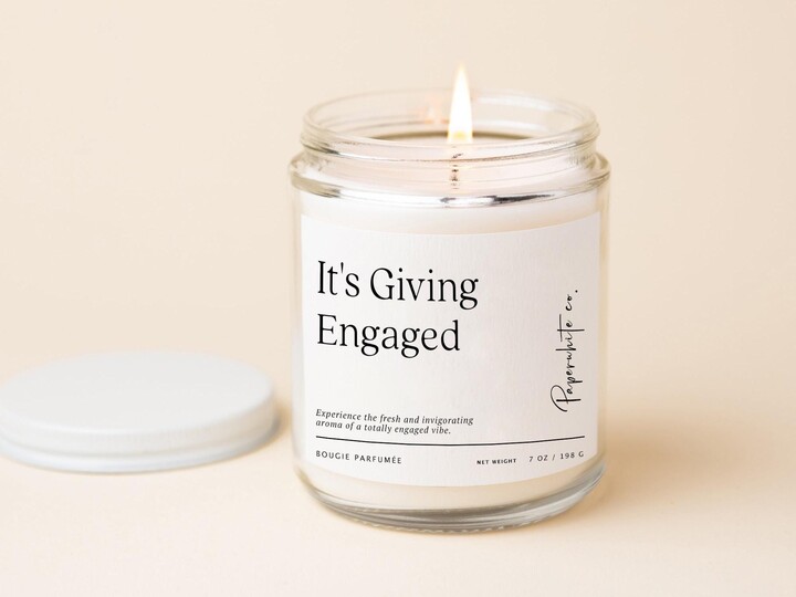It's Giving Engaged - Engagement Gift, Couple Funny Candle Gift For Her, Present W61