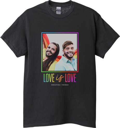 Shutterfly Custom Black T-Shirts: Love and Pride, Adult (S), Customizable Front & Back, Black