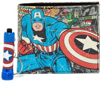 Marvel Captain America Slimfold Wallet with Flashlight 2-Piece Set