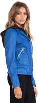 Thumbnail for your product : Doma Washed Lamb Leather Jacket with Detachable Hood