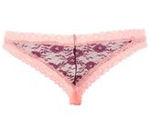Thumbnail for your product : Charlotte Russe Color Block Lace Tanga Panties