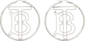 Monogram Motif Chain-link Earrings in Palladium