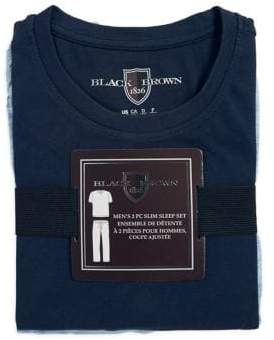 Black & Brown Black Brown Two-Piece Slim Pajama Set