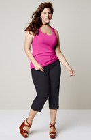 Thumbnail for your product : Sejour 'Megan' Stretch Cotton Crop Pants (Plus Size)