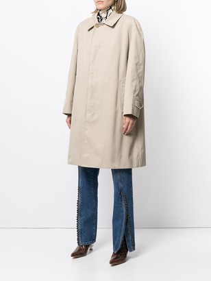 Burberry Pre-Owned 1990s Concealed Fastening Knee-Length Coat