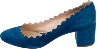 Chloé Suede Scalloped Accent Pumps
