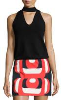 Thumbnail for your product : Milly Choker V-Neck Shell, Black