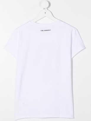 Karl Lagerfeld Paris TEEN Ikonik rhinestone-embellished T-shirt