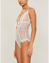 Elm Row floral lace stretch-mesh play 
