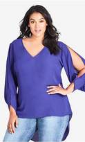 Thumbnail for your product : City Chic Sexy Button Back Top - Cornflower
