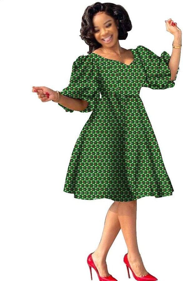 Short Gown Styles Polka Dot African Dress Latest Short Gown For