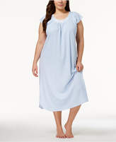 Thumbnail for your product : Miss Elaine Plus Size Knit Embroidered-Rose Nightgown