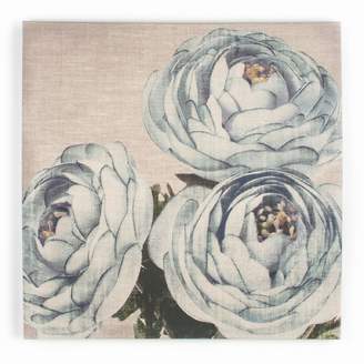 Art for the Home - Blue Teal Floral Trio Print On Fabric Wall Art
